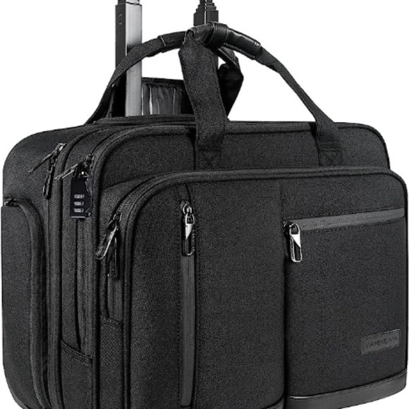 VANKEAN 17.3 Inch Rolling Laptop Bag Women Men with RFID Pockets, Stylish Carry main image 4